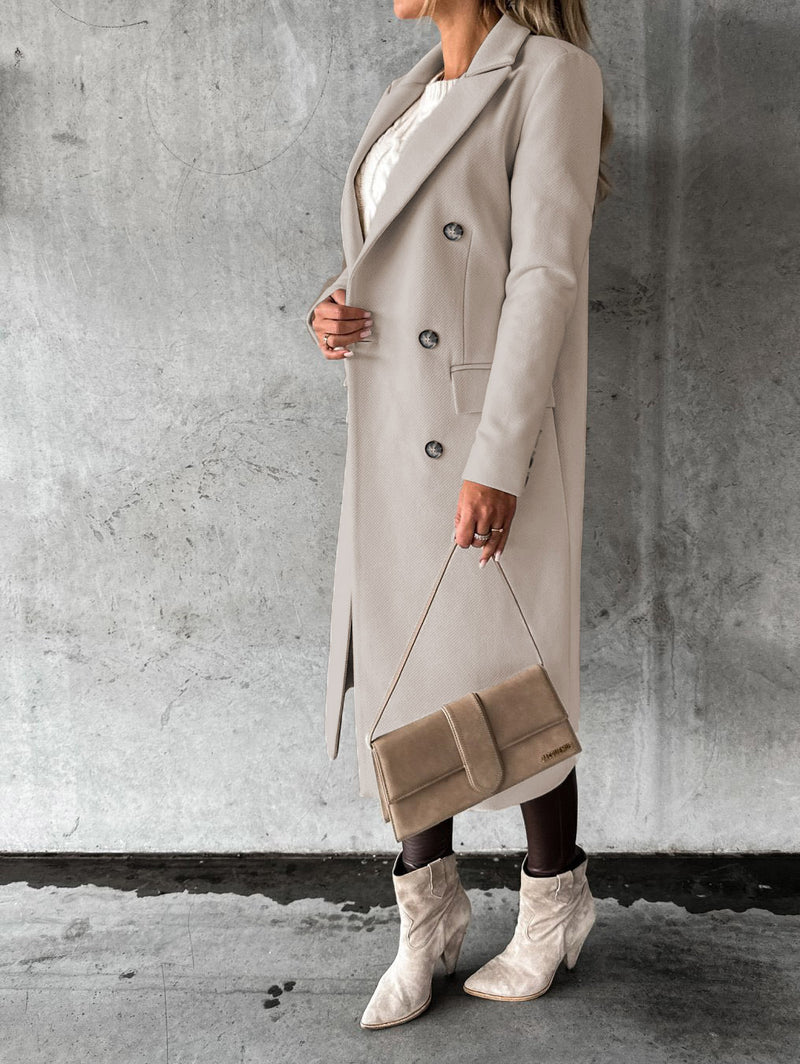 Manteau Long à Col Tailleur