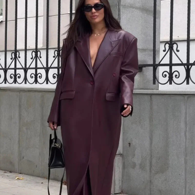 Manteau trench rétro rouge bordeaux