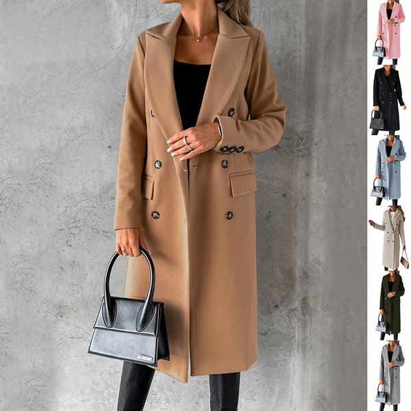 Manteau Long à Col Tailleur