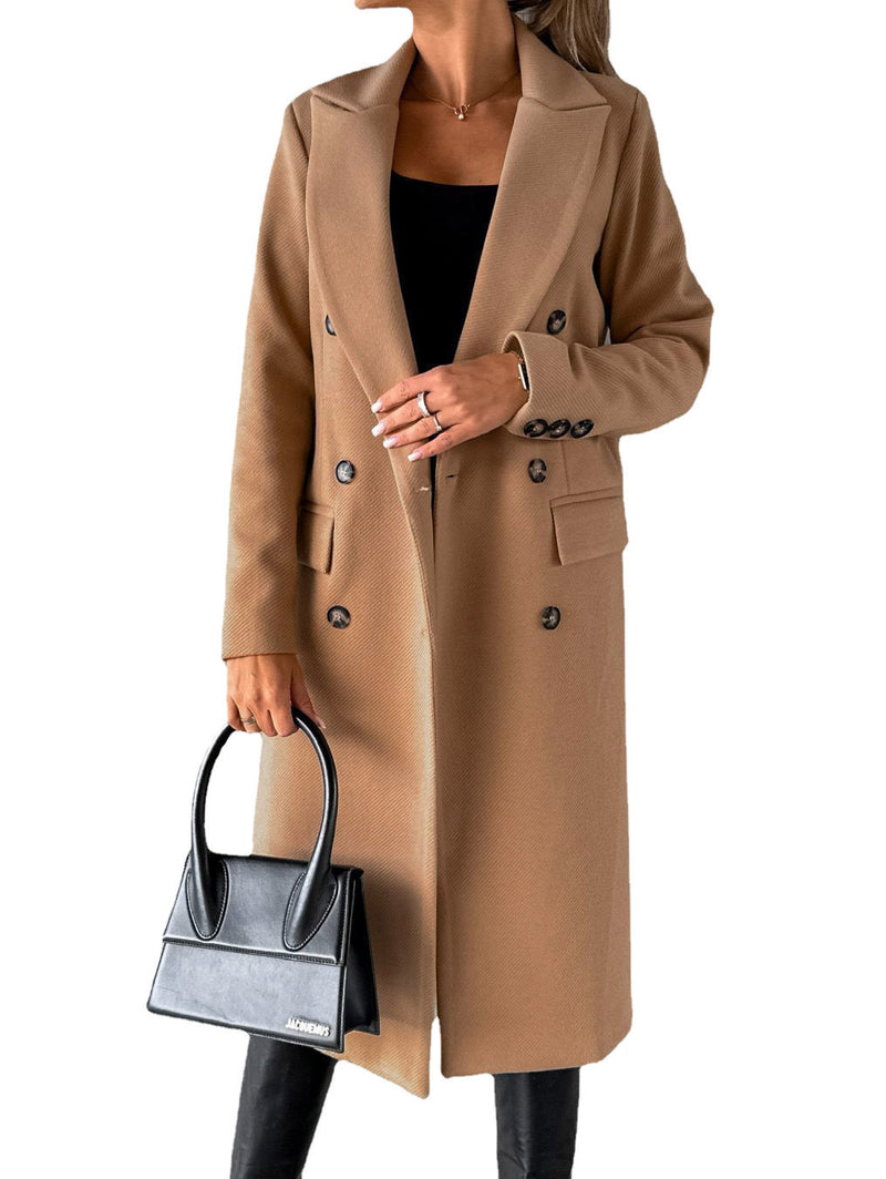 Manteau Long à Col Tailleur